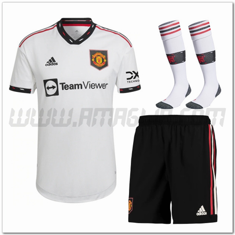 Kit Maglia Manchester United Seconda (Pantaloncini + Calzini) 2022 2023