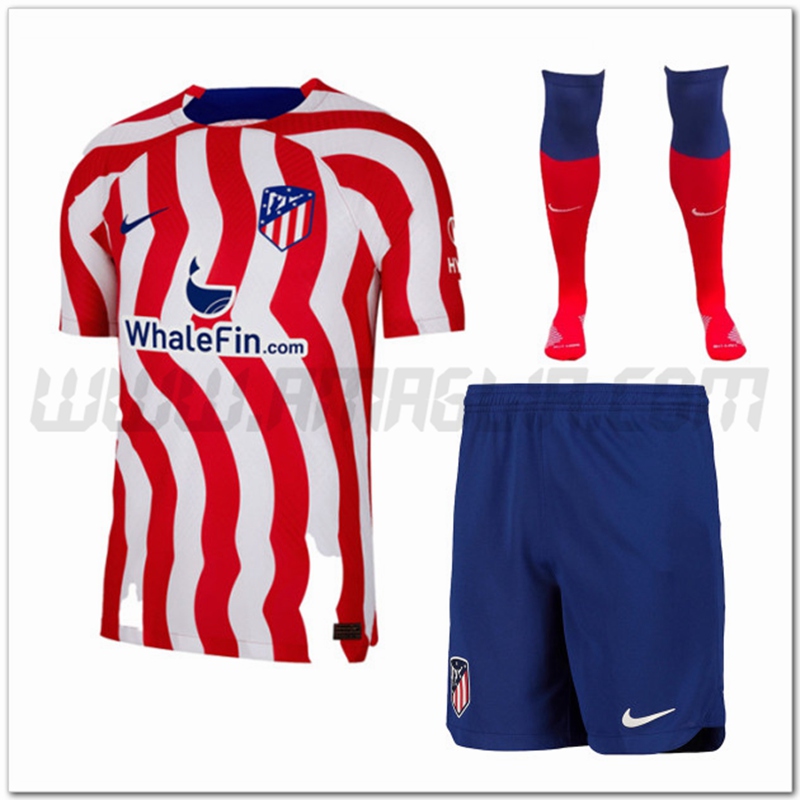 Kit Maglia Atletico Madrid Prima (Pantaloncini + Calzini) 2022 2023