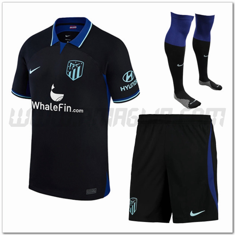 Kit Maglia Atletico Madrid Seconda (Pantaloncini + Calzini) 2022 2023
