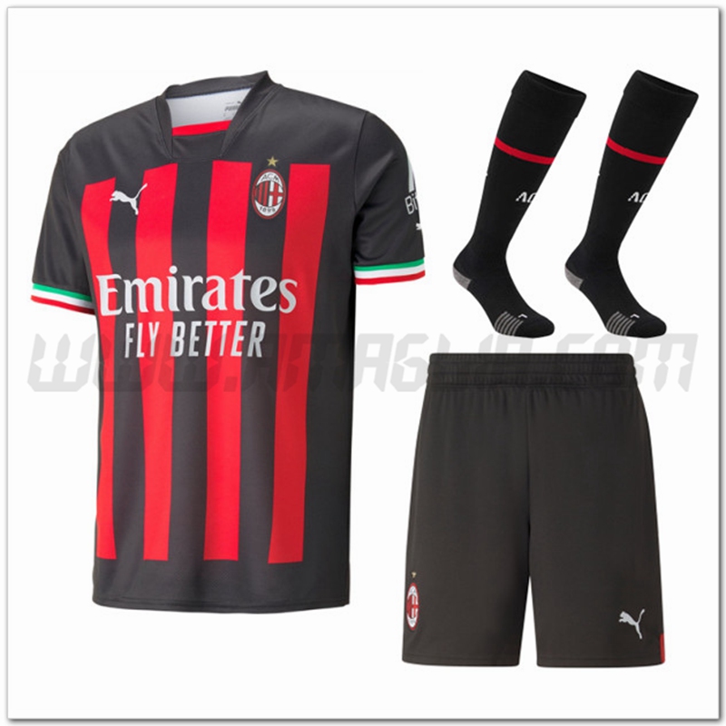 Kit Maglia AC Milan Prima (Pantaloncini + Calzini) 2022 2023