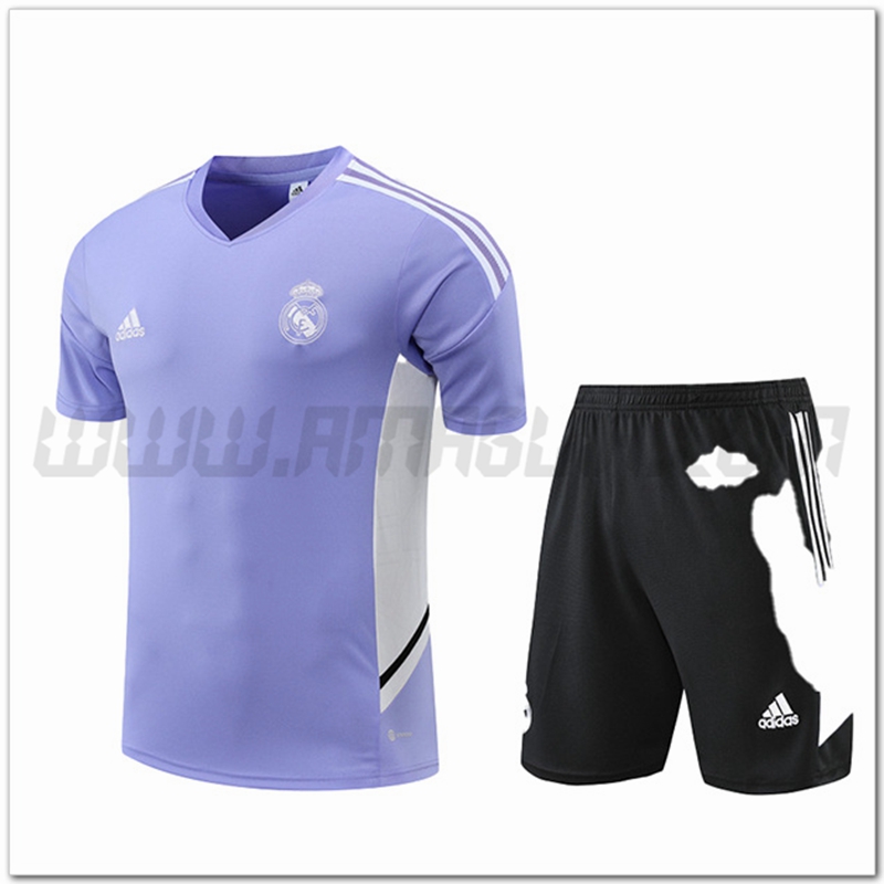 Kit Maglia Allenamento Real Madrid + Pantalonicini Viola 2022 2023