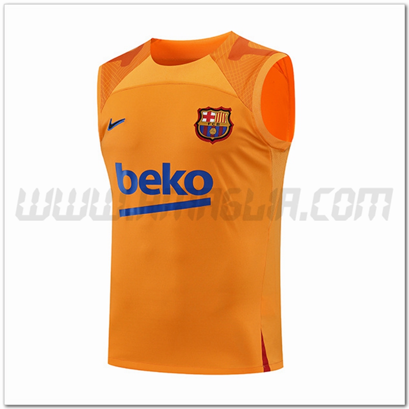 Canotta da Allenamento FC Barcellona Giallo 2022 2023