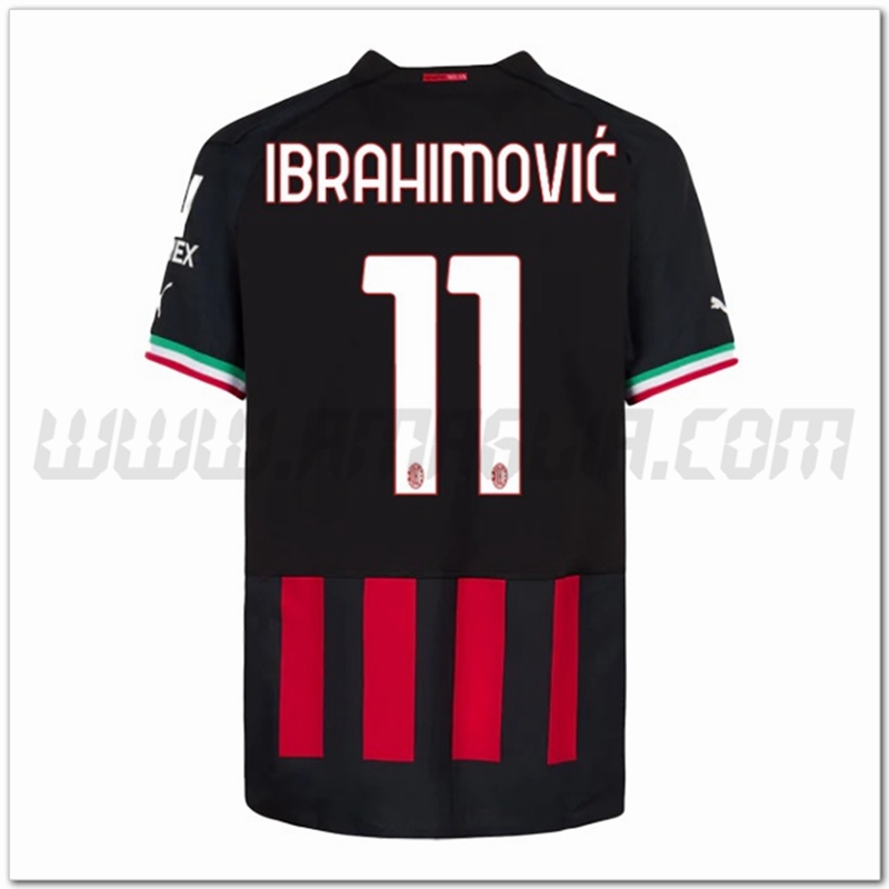 Prima Maglia IBRAHIMOVI鑶?#11 AC Milan 2022 2023