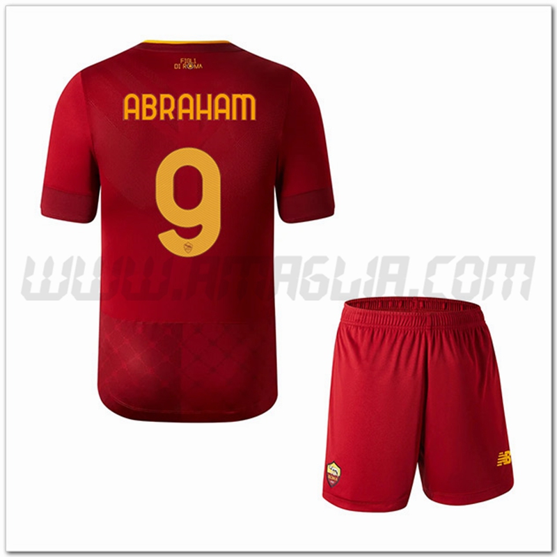 Kit Maglia ABRAHAM #9 AS Roma Bambino Prima 2022 2023