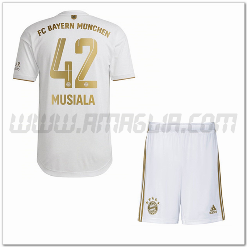 Kit Maglia MUSIALA #42 Bayern Monaco Bambino Seconda 2022 2023