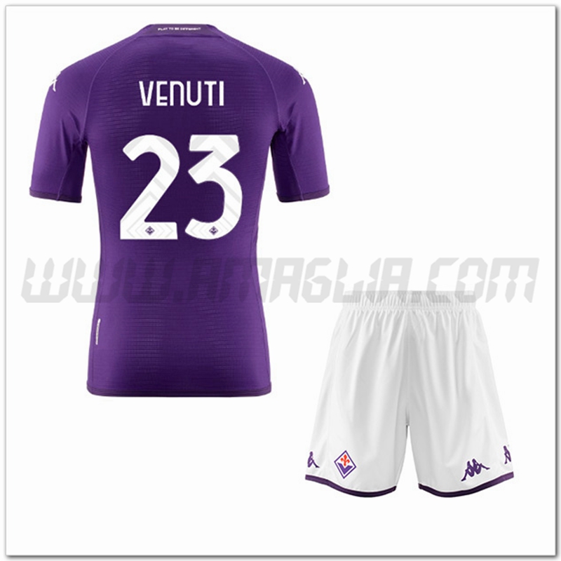 Kit Maglia VENUTI #23 ACF Fiorentina Bambino Prima 2022 2023