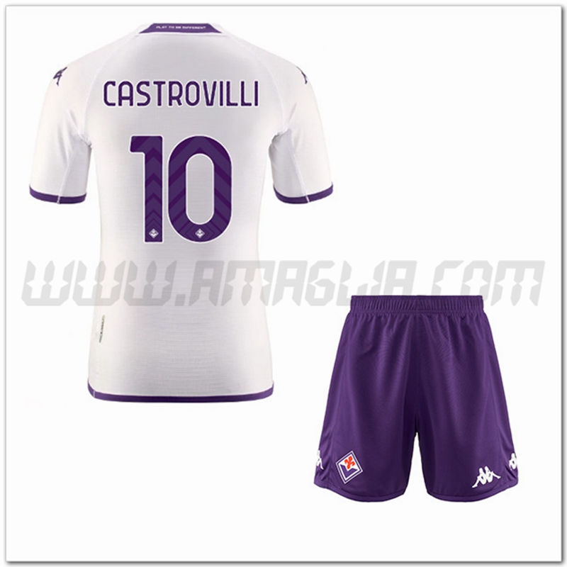 Kit Maglia CASTROVILLI #10 ACF Fiorentina Bambino Seconda 2022 2023