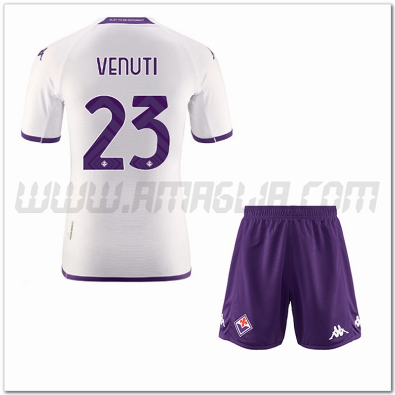 Kit Maglia VENUTI #23 ACF Fiorentina Bambino Seconda 2022 2023