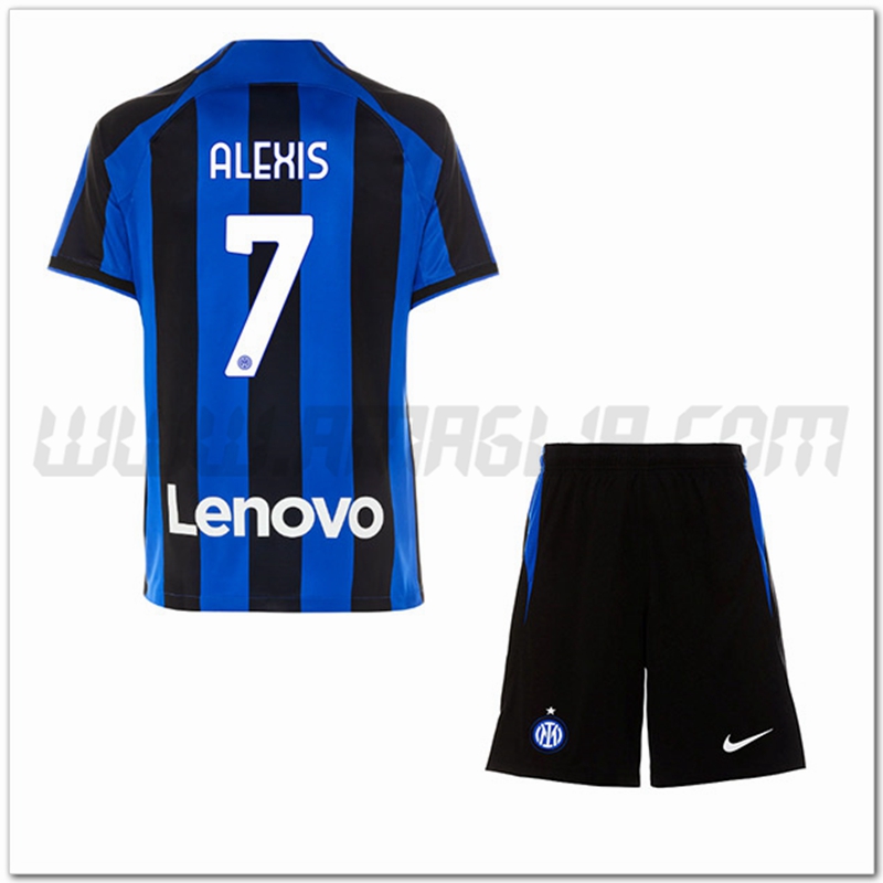 Kit Maglia ALEXIS #7 Inter Milan Bambino Prima 2022 2023