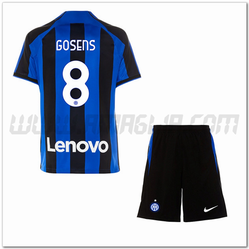 Kit Maglia GOSENS #8 Inter Milan Bambino Prima 2022 2023
