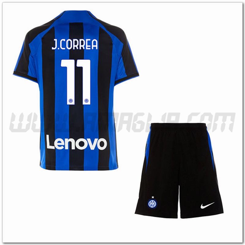 Kit Maglia J.CORREA #11 Inter Milan Bambino Prima 2022 2023
