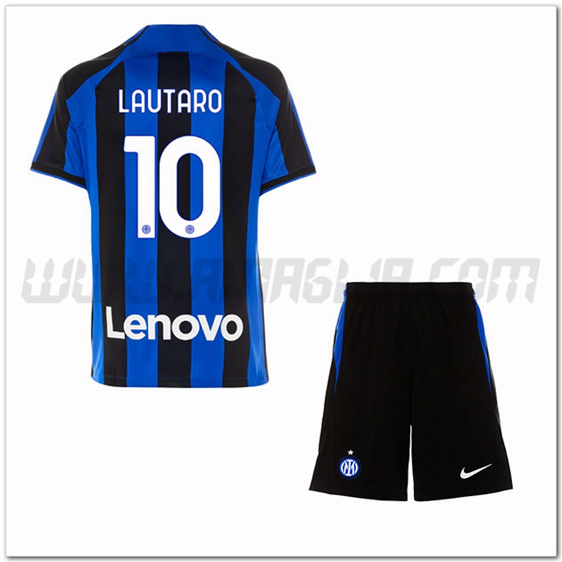 Kit Maglia LAUTARO #10 Inter Milan Bambino Prima 2022 2023