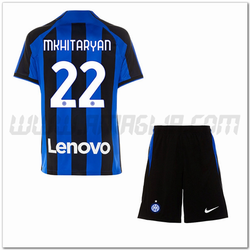Kit Maglia MKHITARYAN #22 Inter Milan Bambino Prima 2022 2023