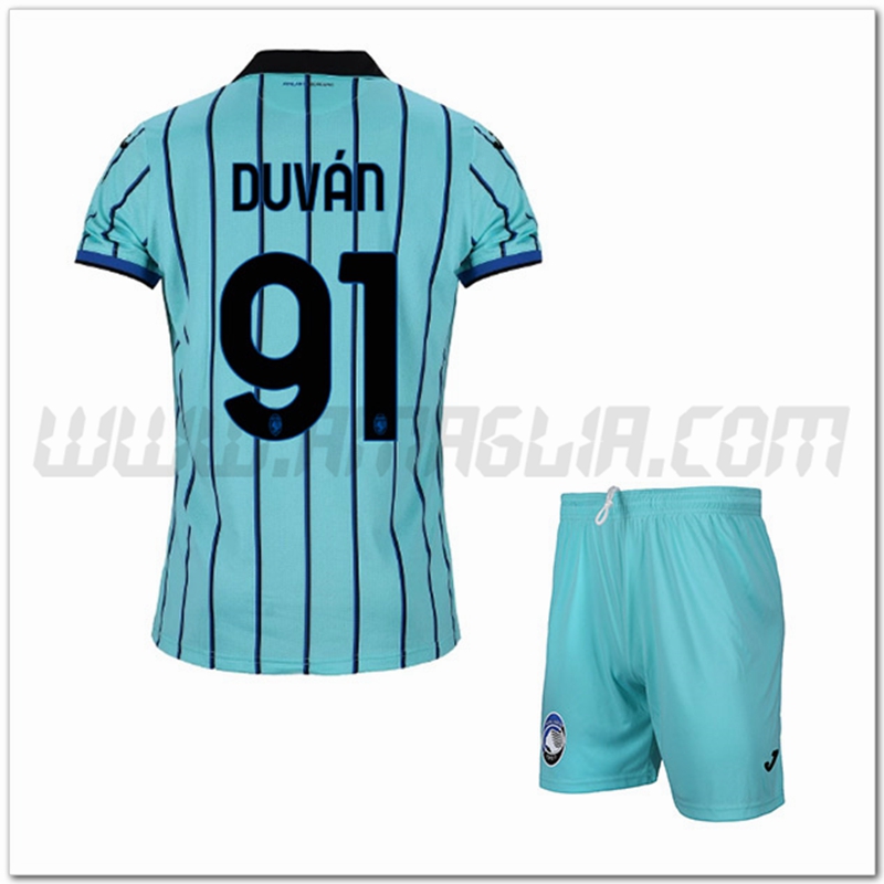 Kit Maglia DUV鑴昇 #91 Atalanta Bambino Terza 2022 2023