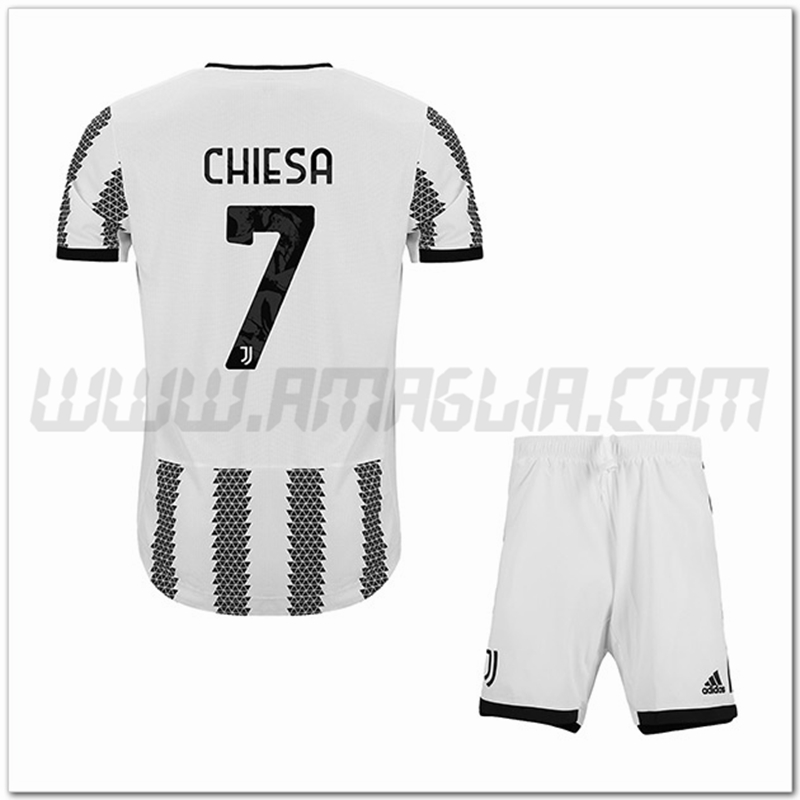 Kit Maglia CHIESA #7 Juventus Bambino Prima 2022 2023