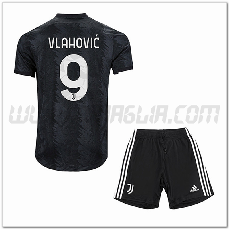 Kit Maglia VLAHOVI鑶?#9 Juventus Bambino Seconda 2022 2023