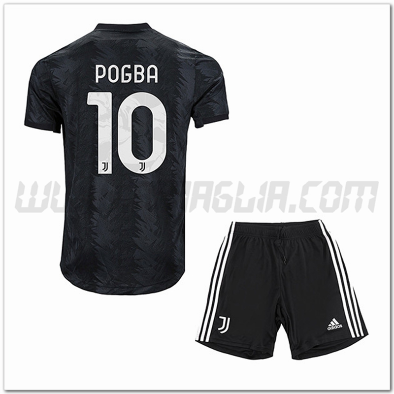Kit Maglia POGBA #10 Juventus Bambino Seconda 2022 2023