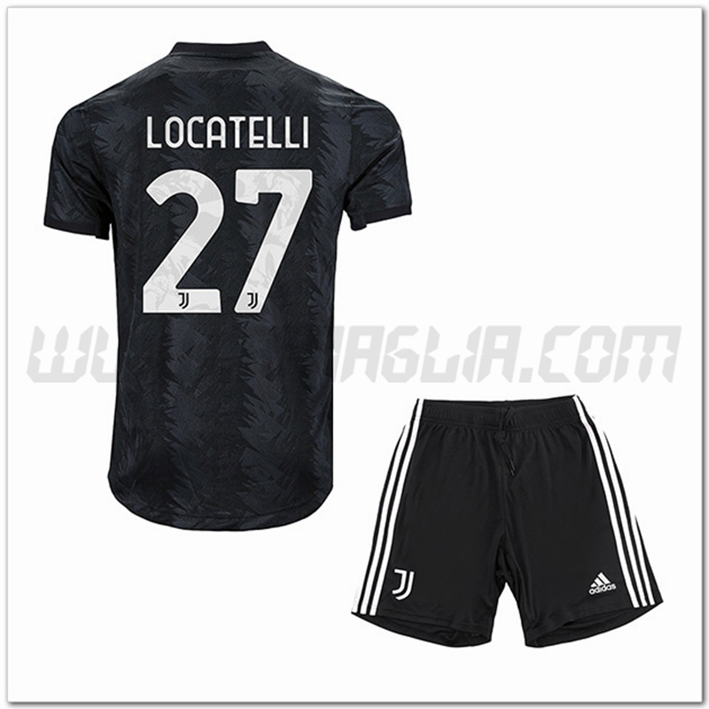 Kit Maglia LOCATELLI #27 Juventus Bambino Seconda 2022 2023