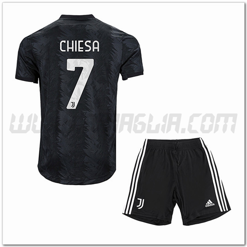 Kit Maglia CHIESA #7 Juventus Bambino Seconda 2022 2023