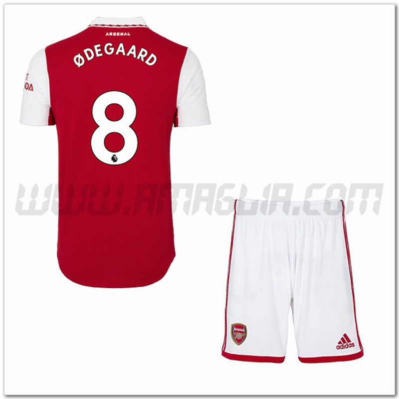 Kit Maglia ODEGAARD #8 Arsenal Bambino Prima 2022 2023