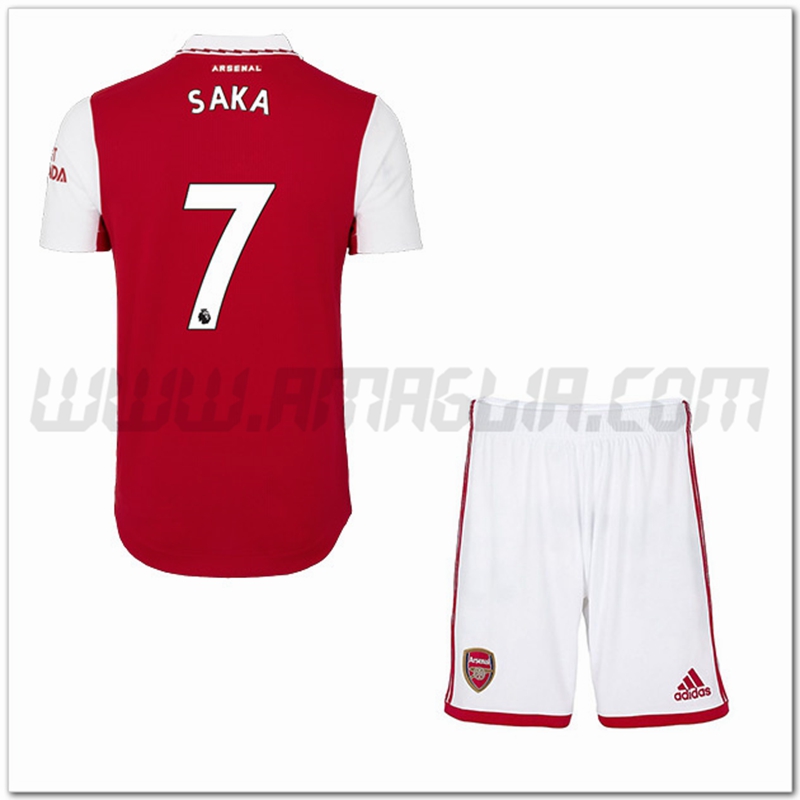Kit Maglia SAKA #7 Arsenal Bambino Prima 2022 2023