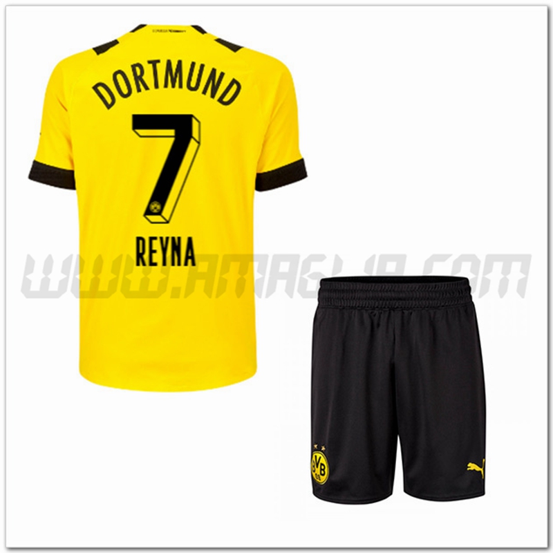 Kit Maglia REYNA #7 Dortmund BVB Bambino Prima 2022 2023