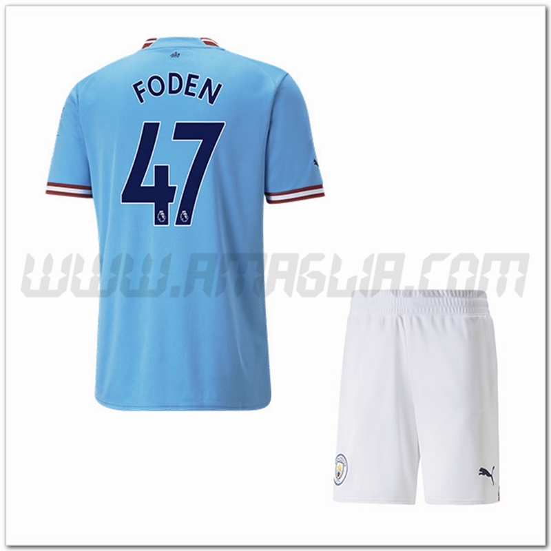 Kit Maglia FODEN #47 Manchester City Bambino Prima 2022 2023