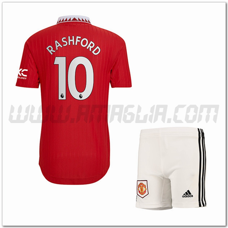 Kit Maglia RASHFORD #10 Manchester United Bambino Prima 2022 2023
