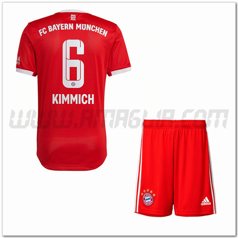 Kit Maglia KIMMICH #6 Bayern Monaco Bambino Prima 2022 2023