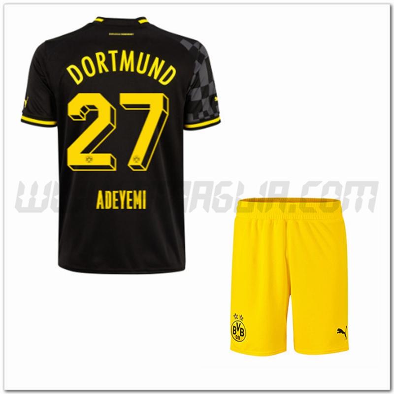 Kit Maglia ADEYEMI #27 Dortmund BVB Bambino Seconda 2022 2023