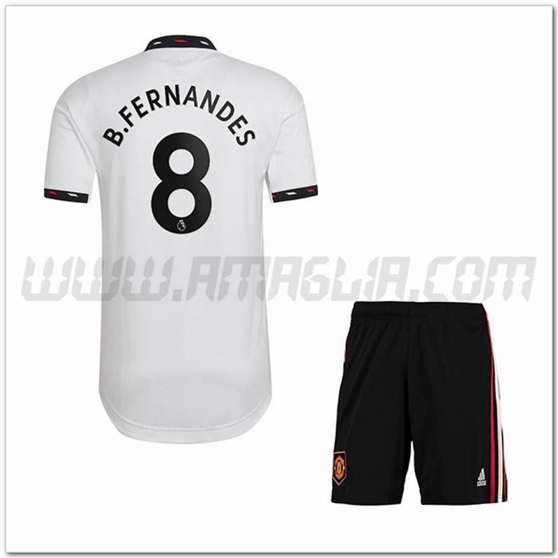 Kit Maglia B. FERNANDES #8 Manchester United Bambino Seconda 2022 2023