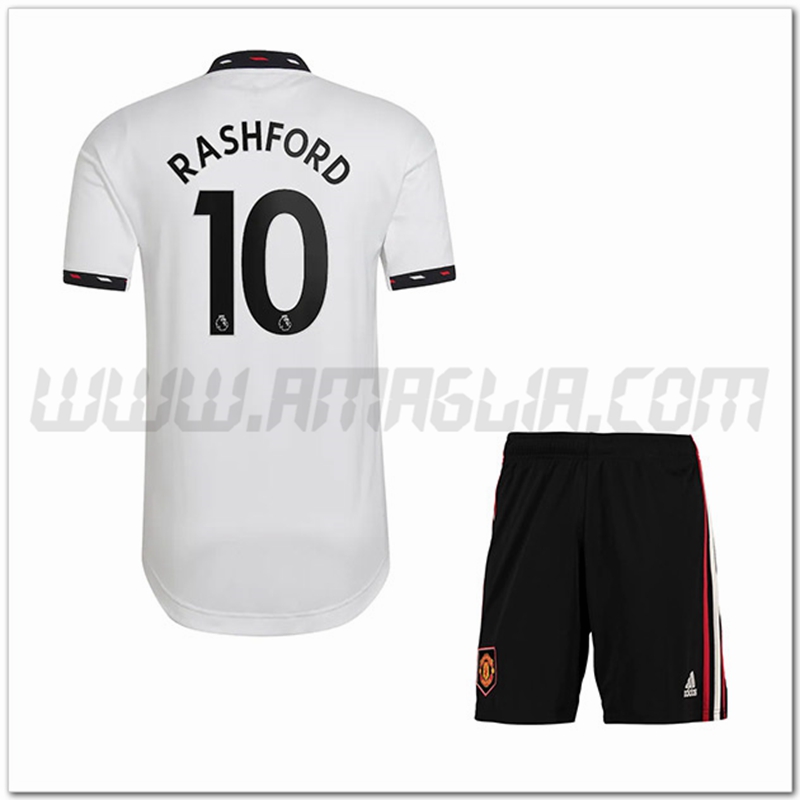 Kit Maglia RASHFORD #10 Manchester United Bambino Seconda 2022 2023