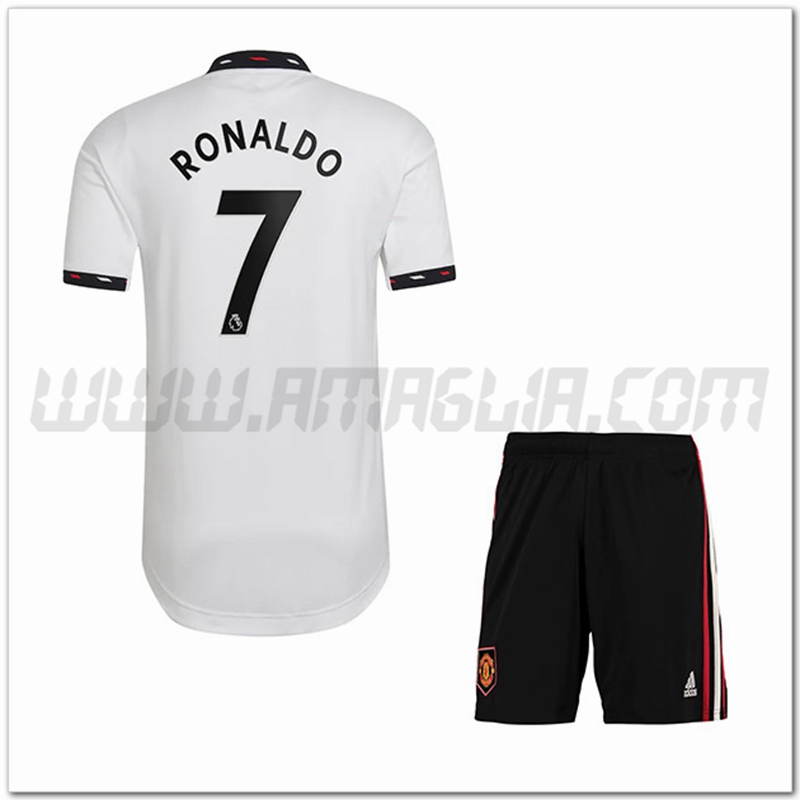 Kit Maglia RONALDO #7 Manchester United Bambino Seconda 2022 2023