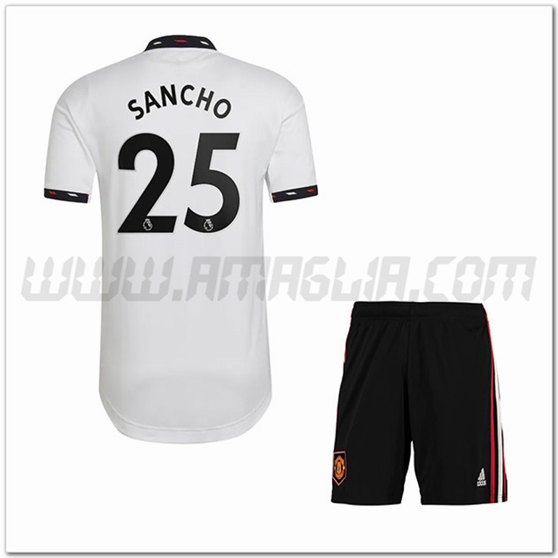 Kit Maglia SANCHO #25 Manchester United Bambino Seconda 2022 2023