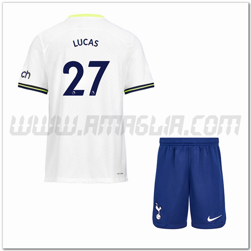 Kit Maglia LUCAS #27 Tottenham Hotspurs Bambino Prima 2022 2023