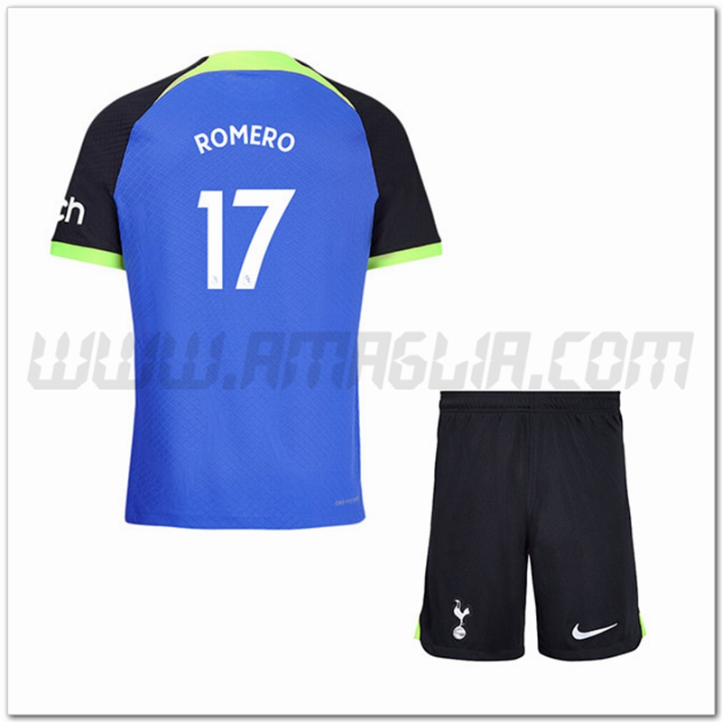 Kit Maglia ROMERO #17 Tottenham Hotspurs Bambino Seconda 2022 2023