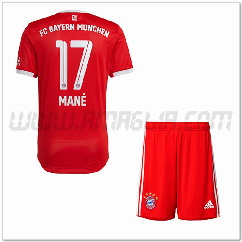 Kit Maglia MAN鑴?#17 Bayern Monaco Bambino Prima 2022 2023