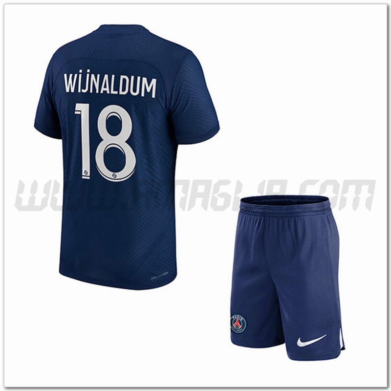 Kit Maglia WIJNALDUM #18 PSG Bambino Prima 2022 2023