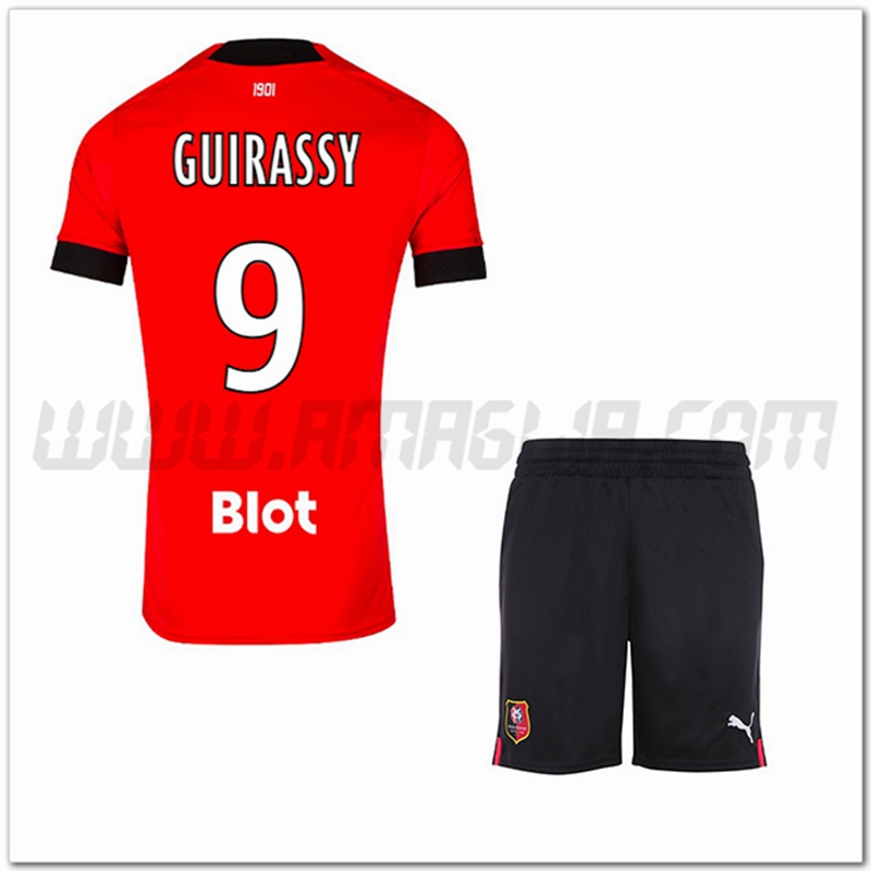 Kit Maglia GUIRASSY #9 Stade Rennais Bambino Prima 2022 2023