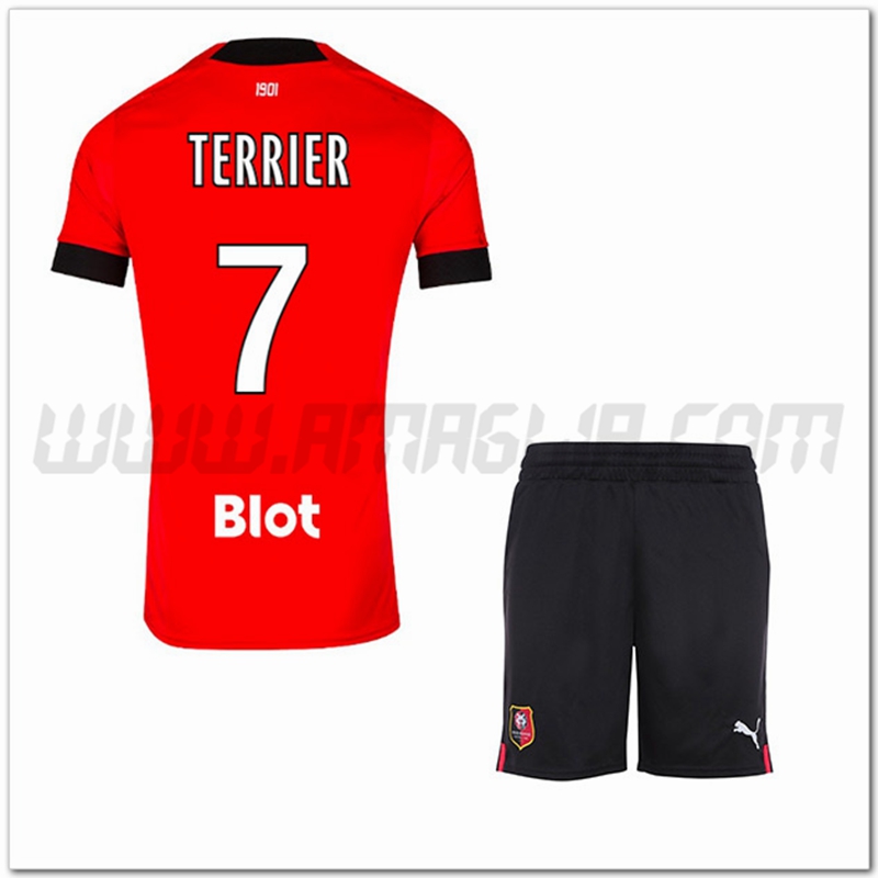 Kit Maglia TERRIEER #7 Stade Rennais Bambino Prima 2022 2023