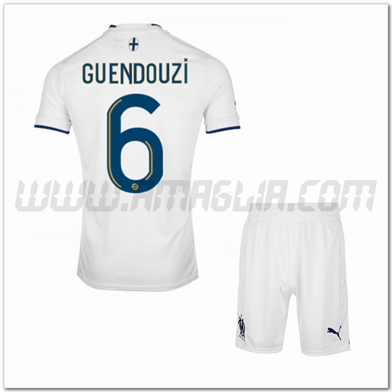 Kit Maglia GUENDOUZI #6 Marsiglia OM Bambino Prima 2022 2023