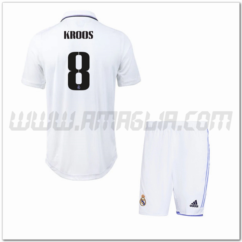 Kit Maglia KROOS #8 Real Madrid Bambino Prima 2022 2023