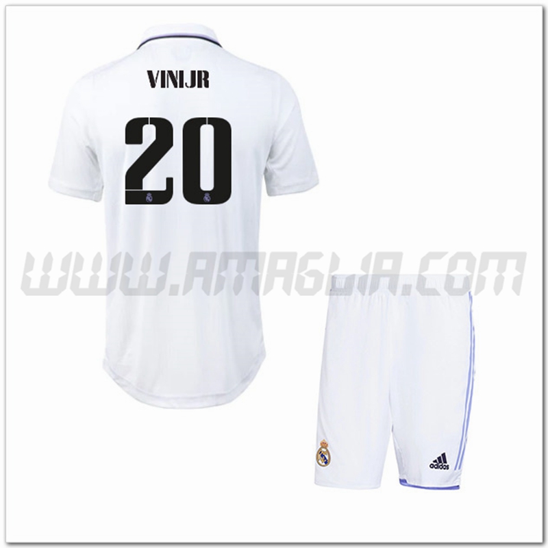 Kit Maglia VINIJR #20 Real Madrid Bambino Prima 2022 2023