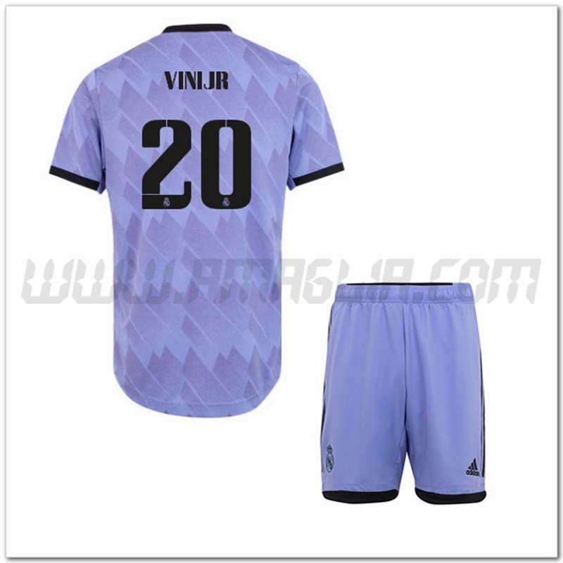 Kit Maglia VINIJR #20 Real Madrid Bambino Seconda 2022 2023