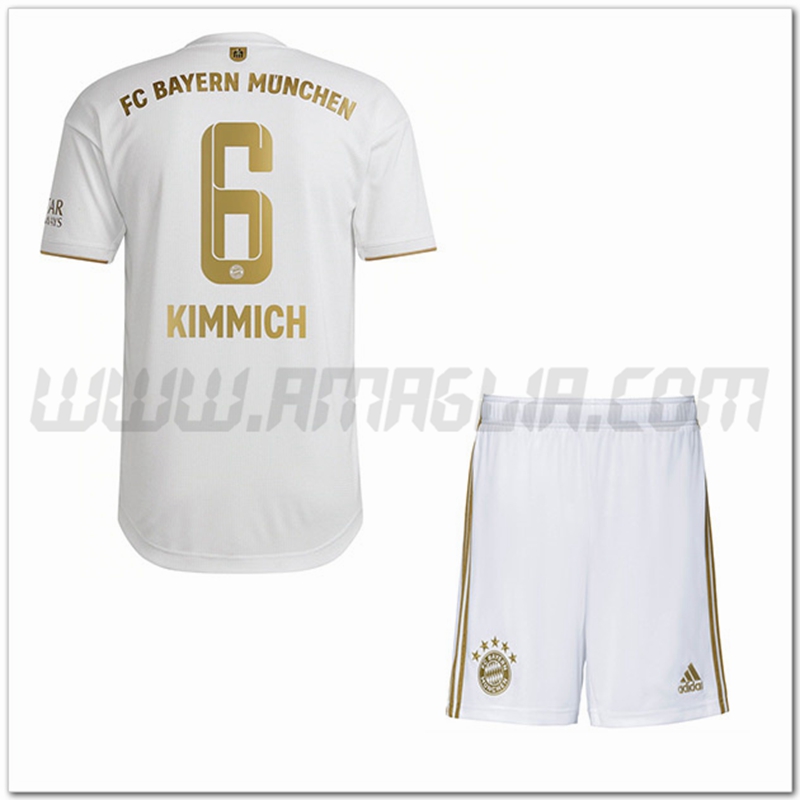 Kit Maglia KIMMICH #6 Bayern Monaco Bambino Seconda 2022 2023