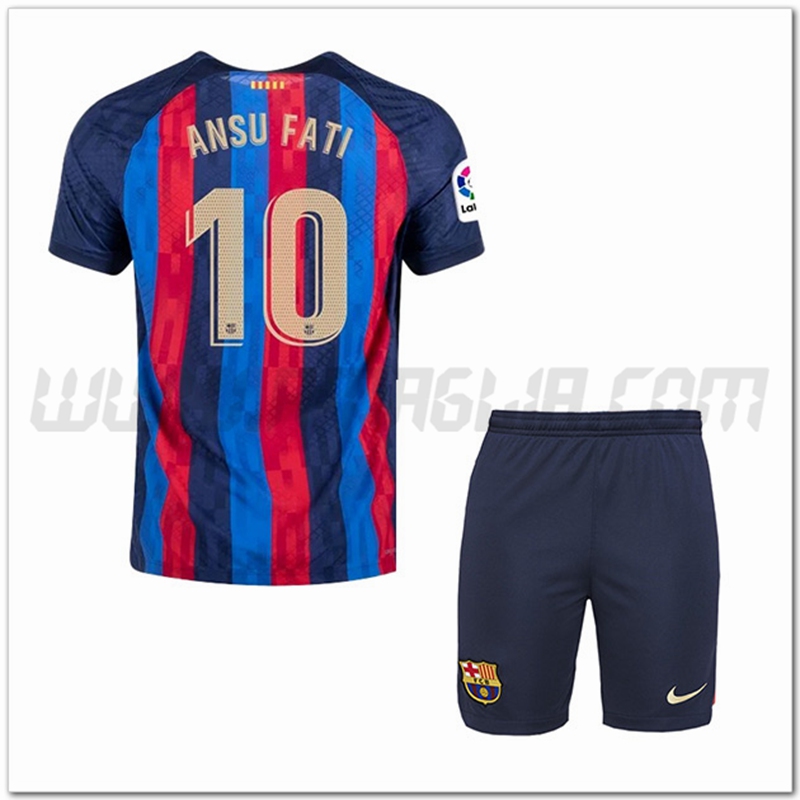 Kit Maglia ANSU FATI #10 FC Barcellona Bambino Prima 2022 2023