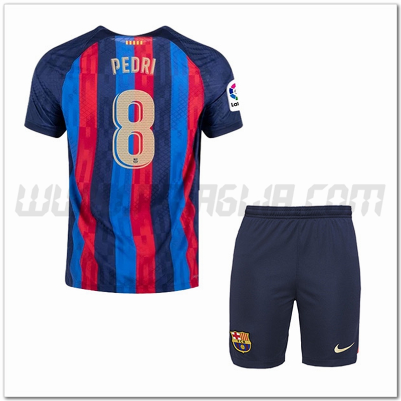Kit Maglia PEDRI #8 FC Barcellona Bambino Prima 2022 2023