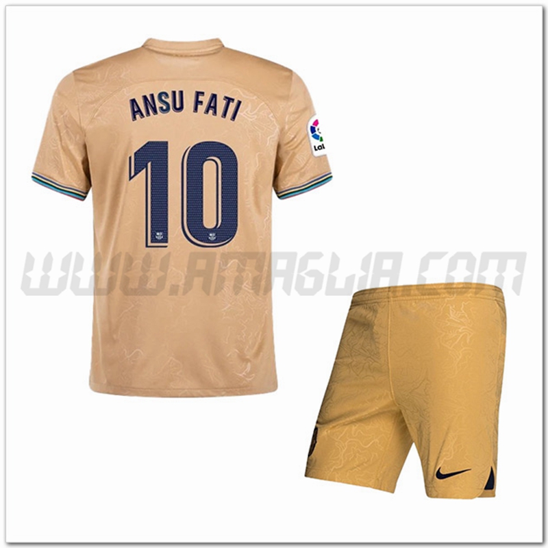 Kit Maglia ANSU FATI #10 FC Barcellona Bambino Seconda 2022 2023