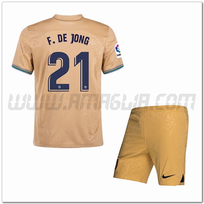 Kit Maglia F.DE JONG #21 FC Barcellona Bambino Seconda 2022 2023