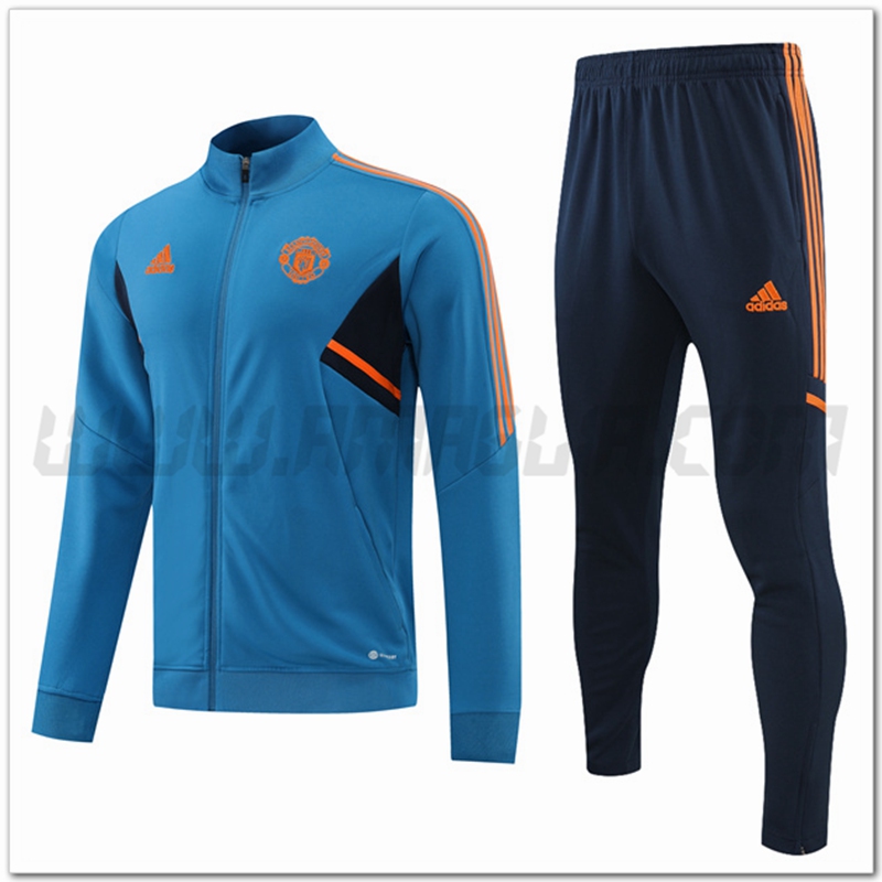 Tuta Giacca Allenamento Manchester United Blu 2022 2023